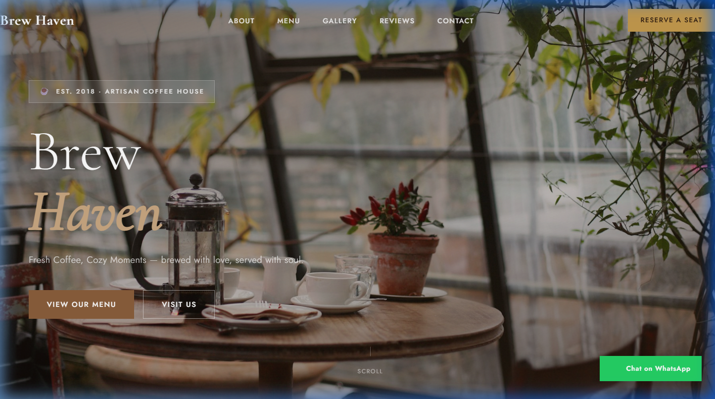 Cafe Demo Site screenshot